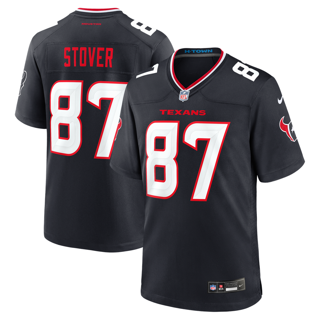 Houston Texans Cade Stover Nike Navy Game Jersey
