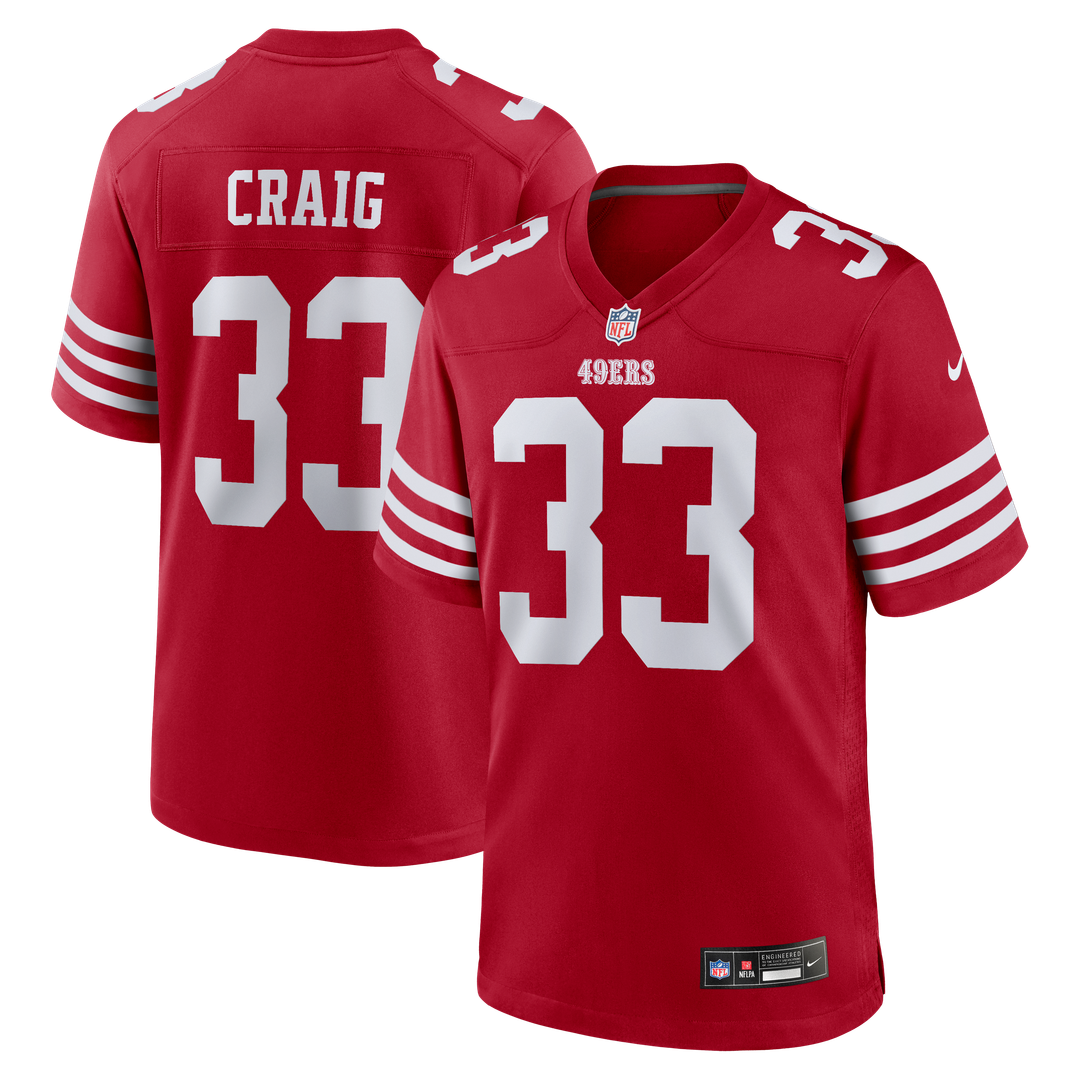 San Francisco 49ers Roger Craig Nike Scarlet Team Retired Game Jersey