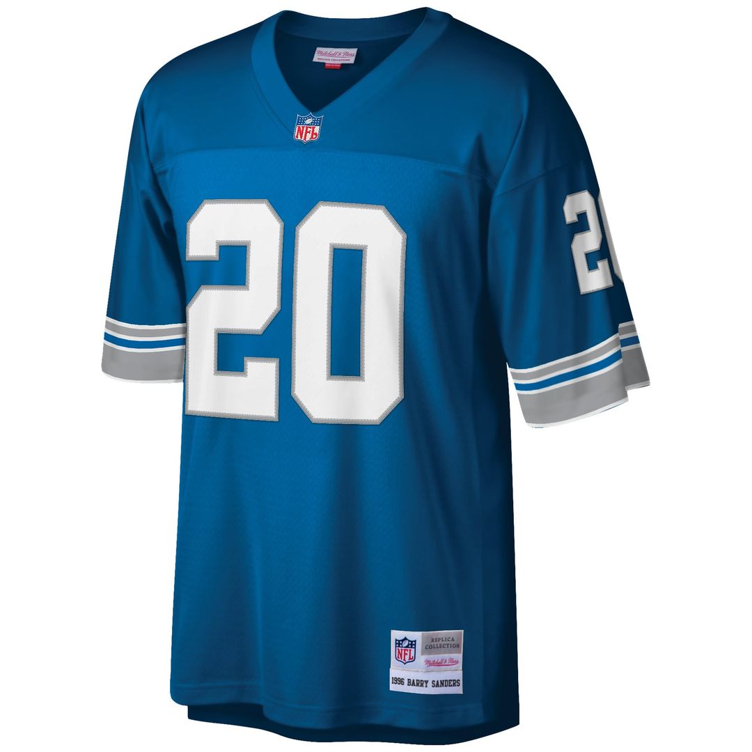 Detroit Lions Barry Sanders Mitchell & Ness White Big & Tall 1996 Retired Player Replica Jersey