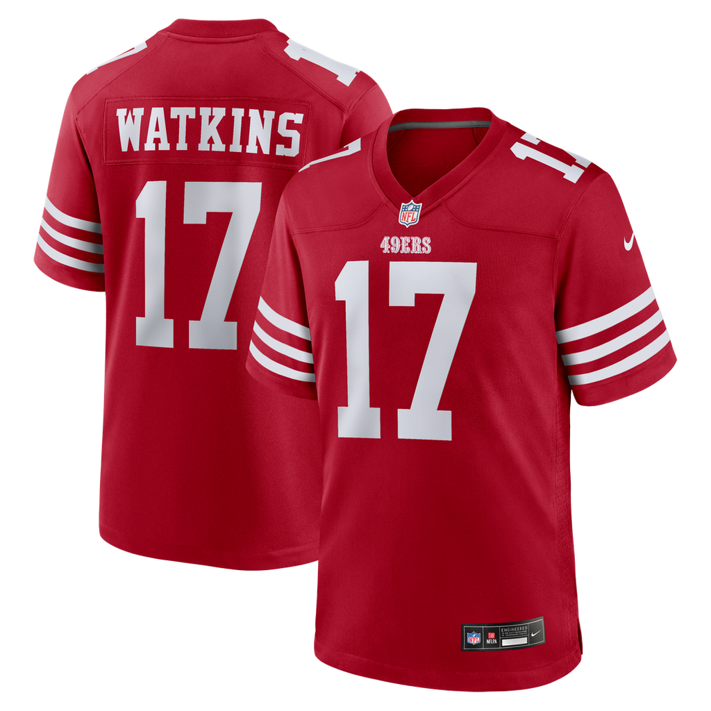 San Francisco 49ers Jordan Watkins Nike Scarlet Team Game Jersey