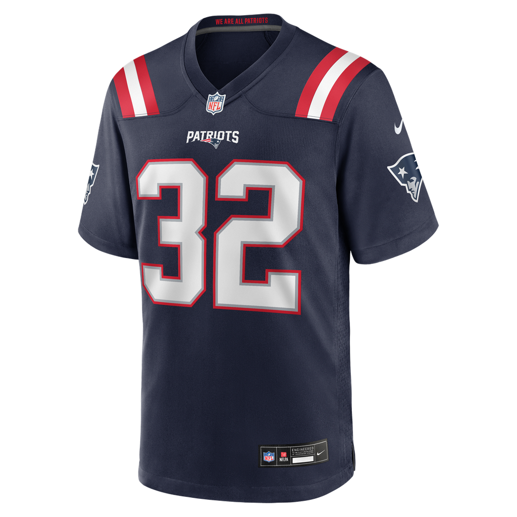 New England Patriots TreVeyon Henderson Nike Navy 2025 NFL Draft Game Jersey