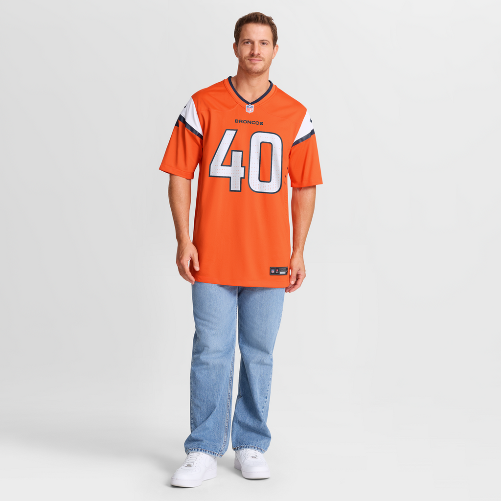 Denver Broncos Justin Strnad Nike Orange Team Game Jersey