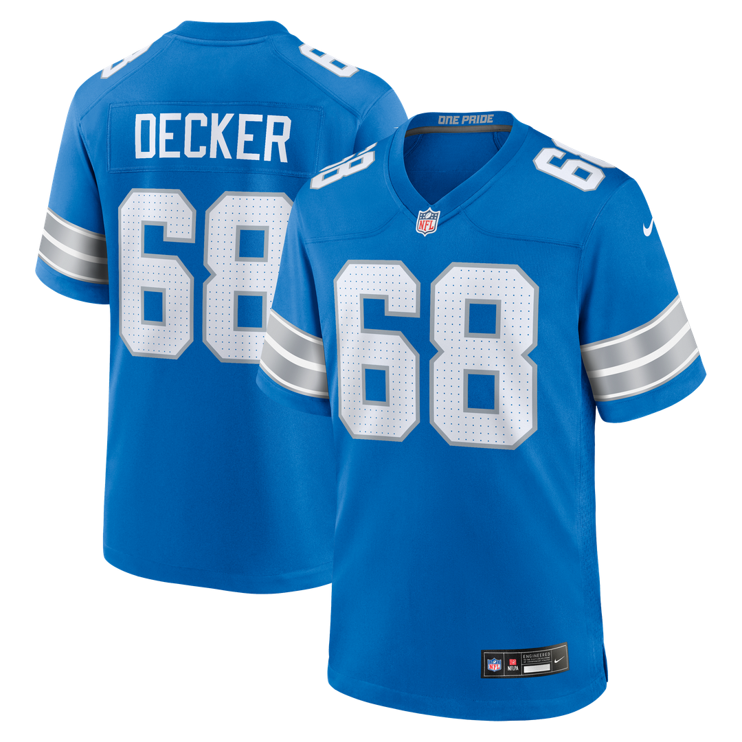 Detroit Lions Taylor Decker Nike Blue Team Game Jersey