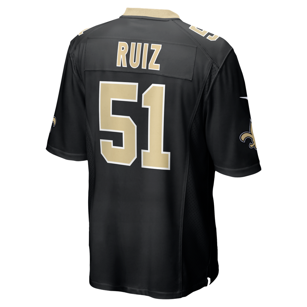 New Orleans Saints Cesar Ruiz Nike Black Player Game Jersey