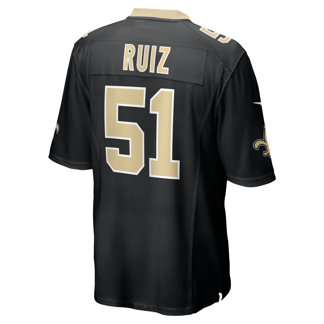 New Orleans Saints Cesar Ruiz Nike Black Player Game Jersey