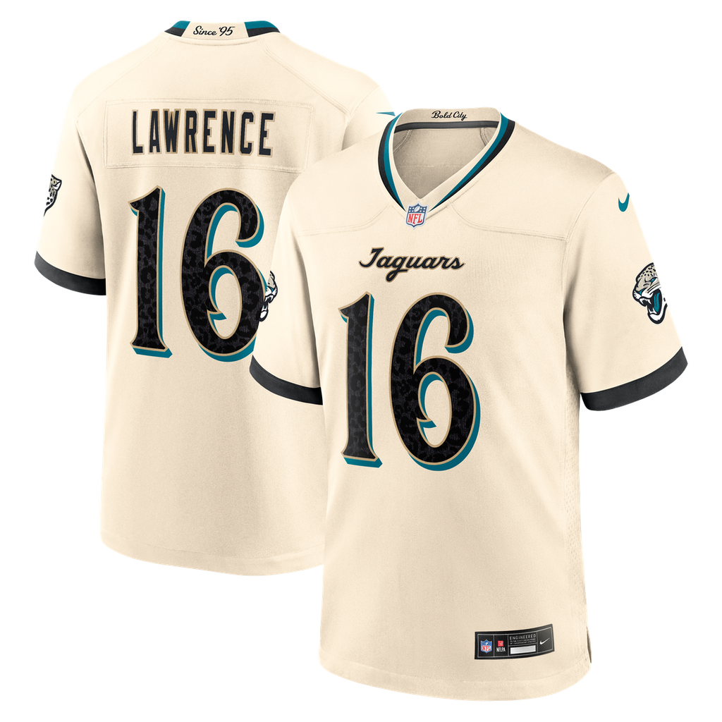 Jacksonville Jaguars Trevor Lawrence Nike Natural 2026 Rivalries Collection Game Jersey