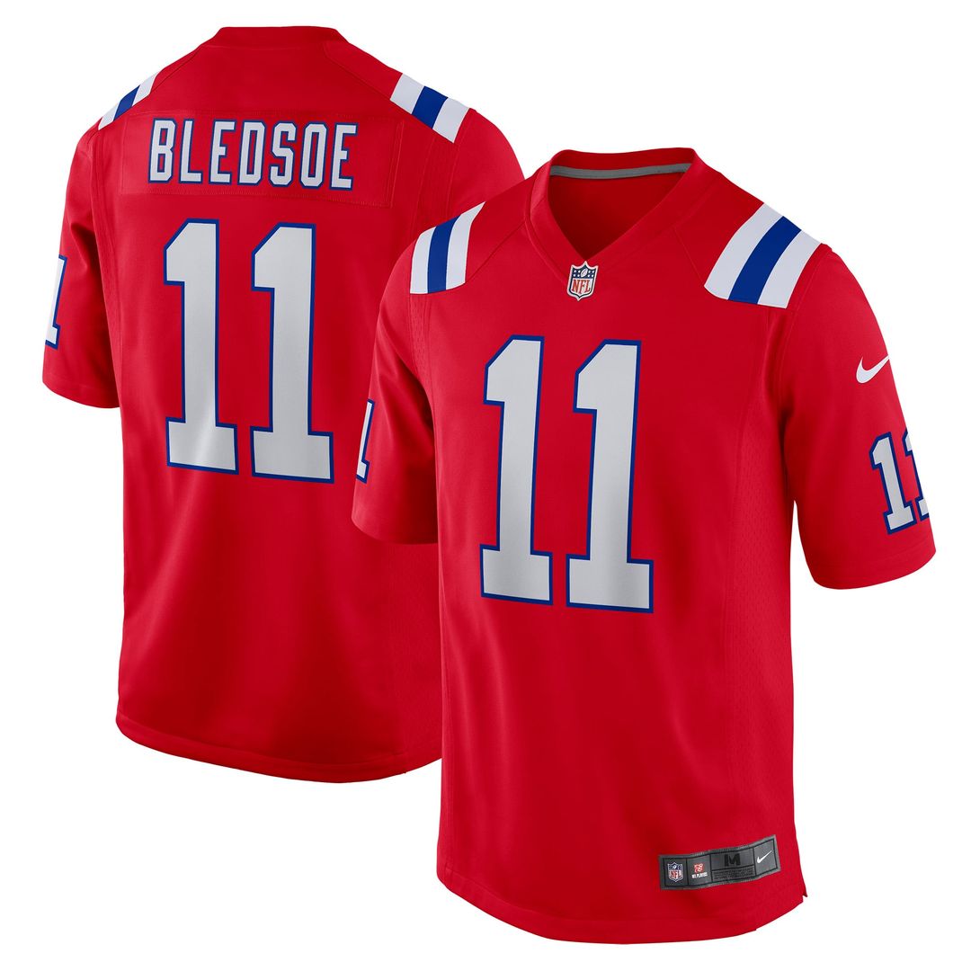 New England Patriots Drew Bledsoe Nike Navy Game Retired Player Jersey