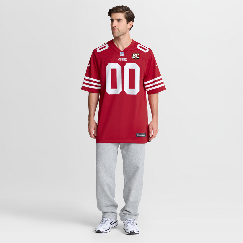 San Francisco 49ers Nike White 80th Anniversary Custom Game Jersey