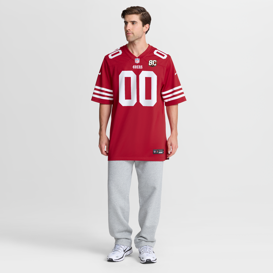 San Francisco 49ers Nike White 80th Anniversary Custom Game Jersey