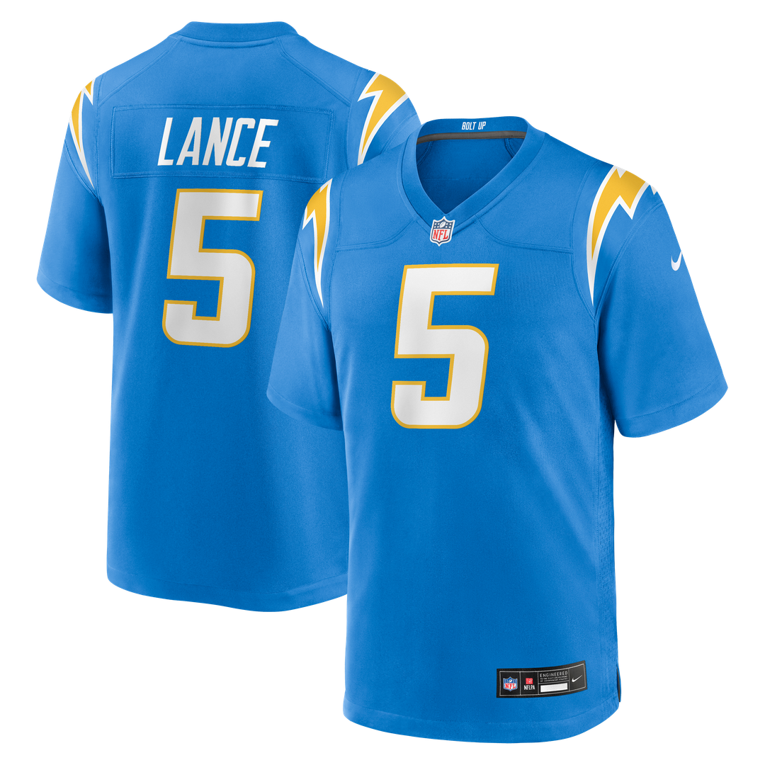 Los Angeles Chargers Trey Lance Nike Powder Blue Team Game Jersey