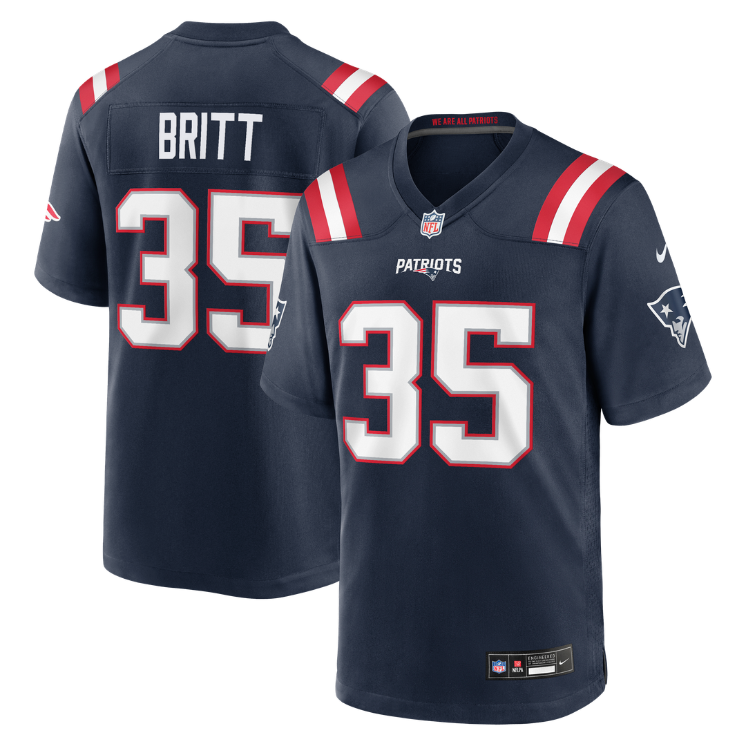 New England Patriots K.J. Britt Nike Navy Team Game Jersey