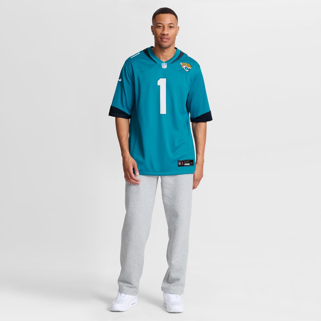 Jacksonville Jaguars Number 1 Dad Nike Teal Game Jersey