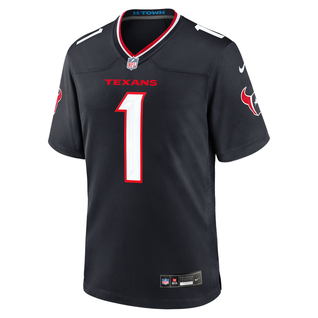 Houston Texans Number 1 Groom Nike Navy Game Jersey