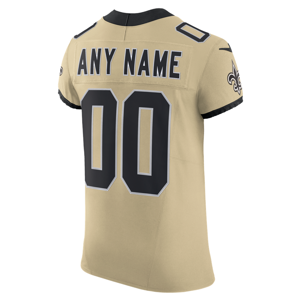 New Orleans Saints Nike Gold Alternate Vapor F.U.S.E. Elite Custom Jersey