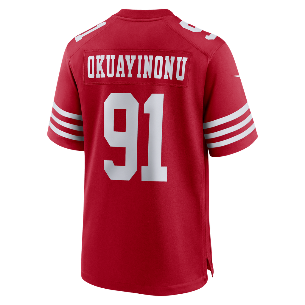 San Francisco 49ers Sam Okuayinonu Nike Scarlet Team Game Jersey