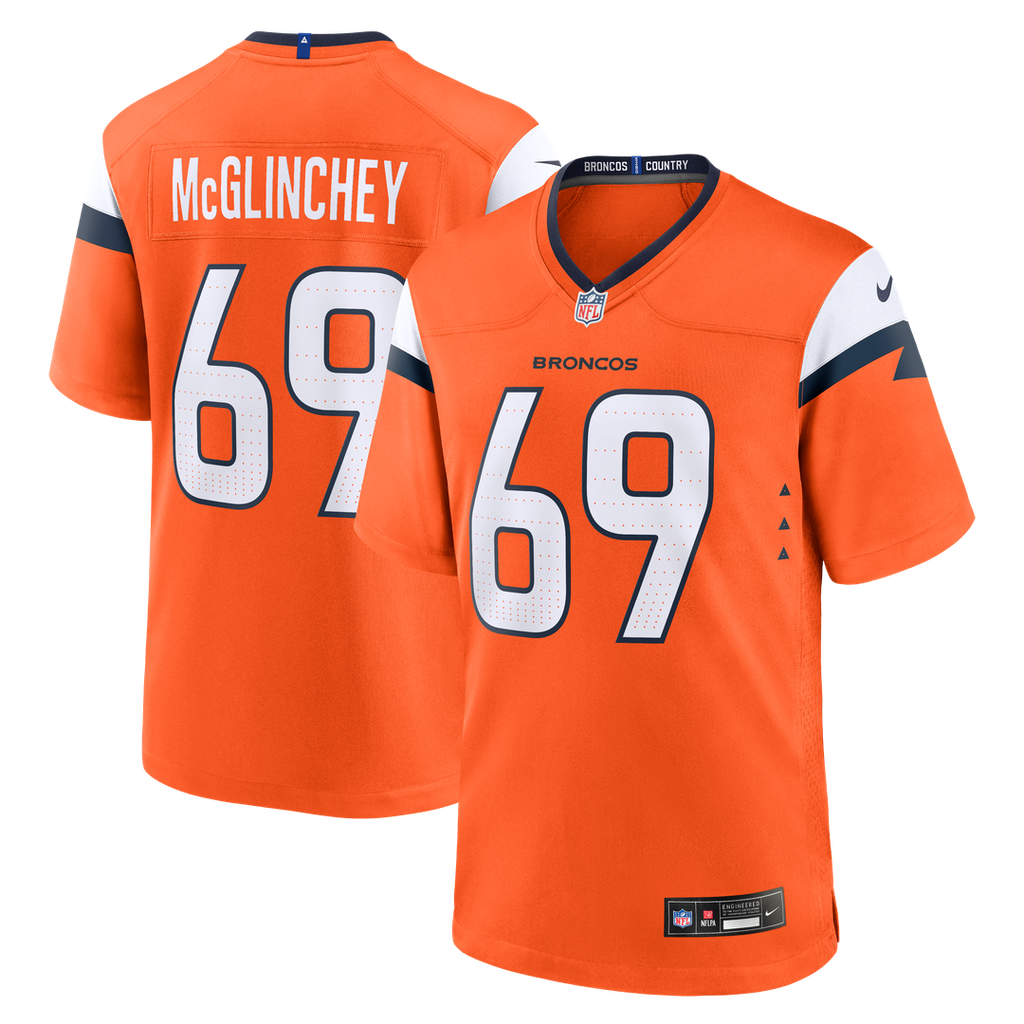 Denver Broncos Mike McGlinchey Nike Orange Team Game Jersey