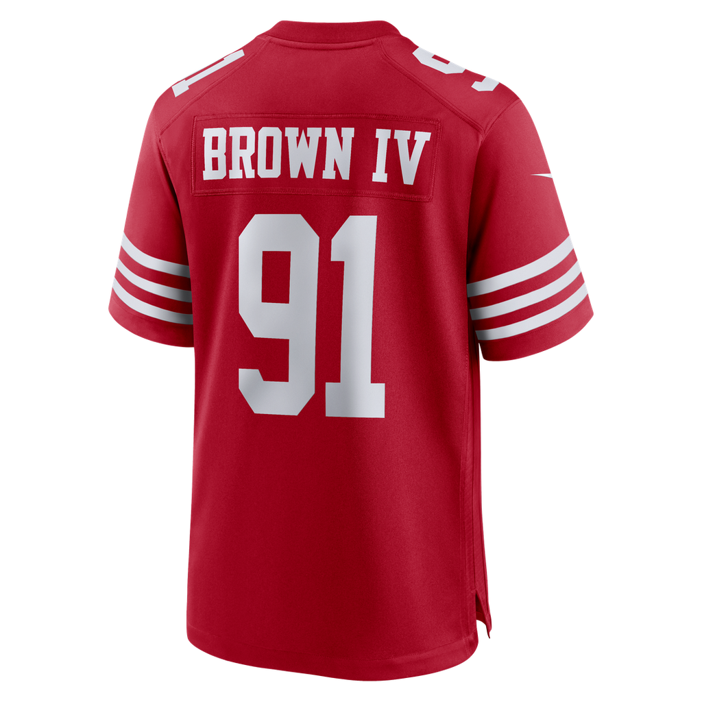 San Francisco 49ers Earnest Brown IV Nike Scarlet Team Game Jersey