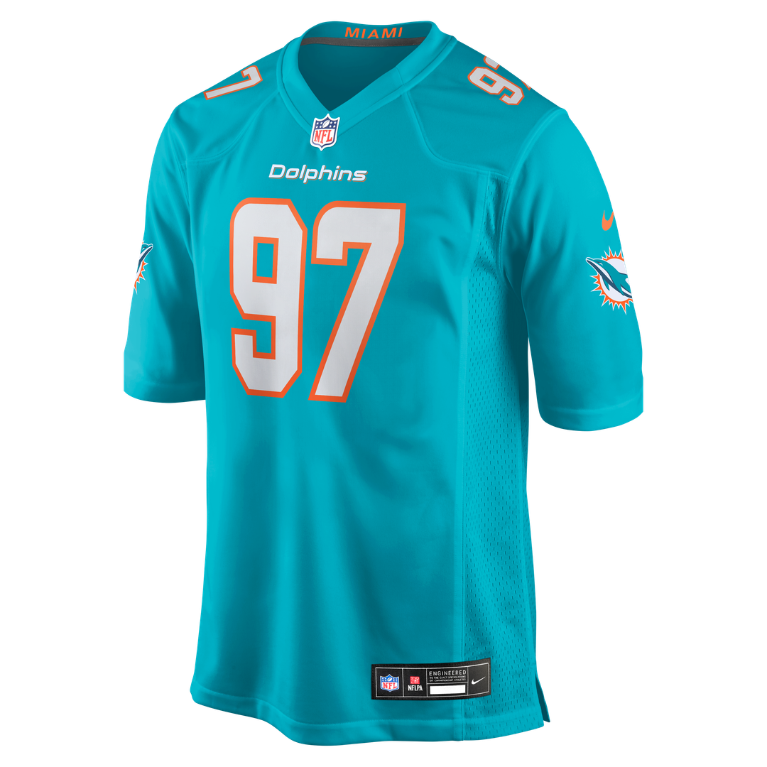 Miami Dolphins Rashard Lawrence Nike Aqua Team Game Jersey