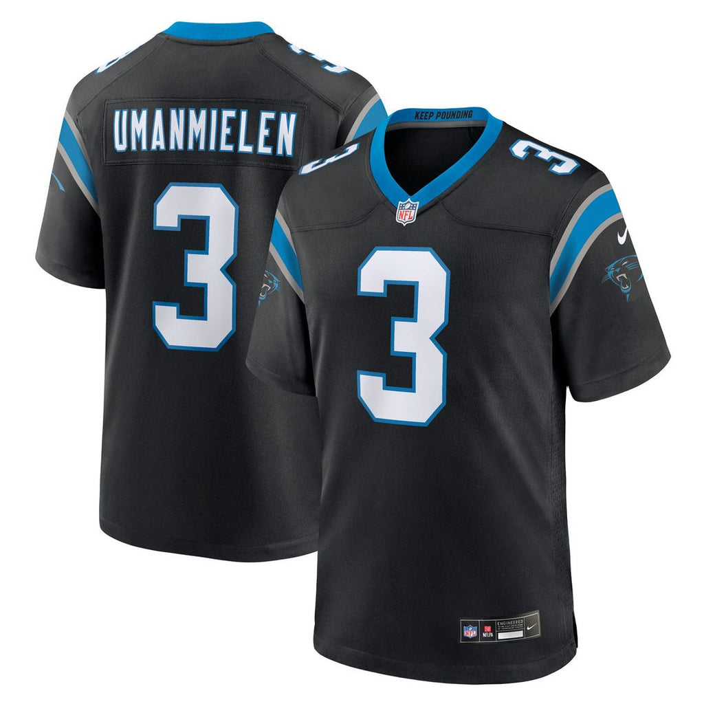 Carolina Panthers Princely Umanmielen Nike Black Team Game Jersey