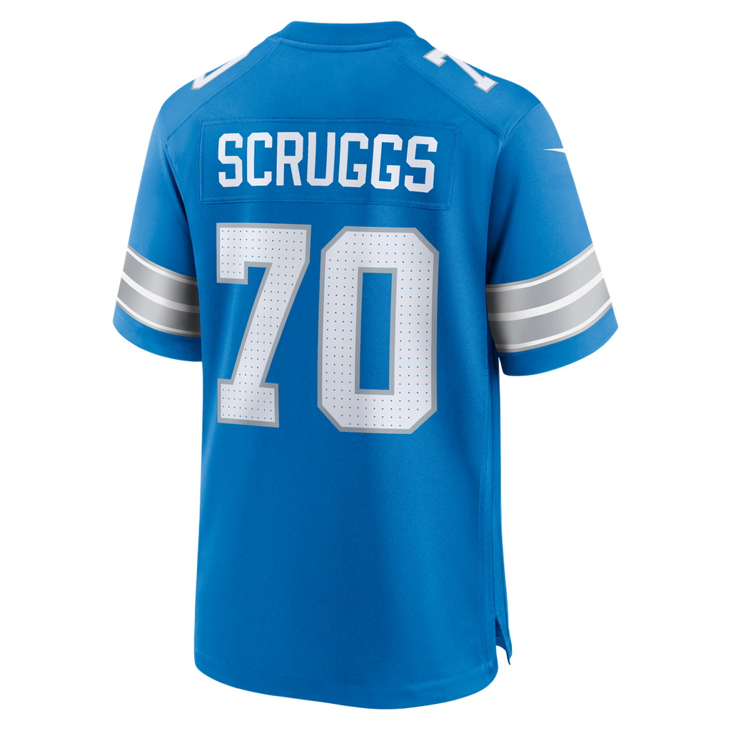 Detroit Lions Juice Scruggs Nike Blue Team Game Jersey