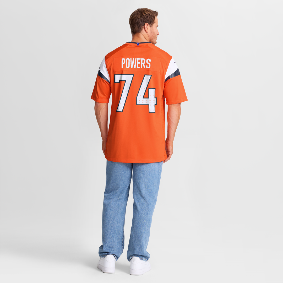 Denver Broncos Ben Powers Nike Orange Team Game Jersey