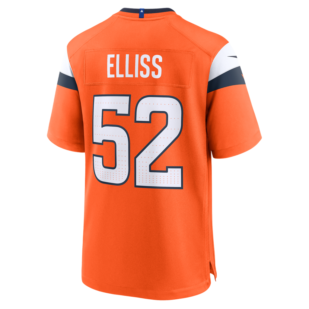 Denver Broncos Jonah Elliss Nike Orange Team Game Jersey