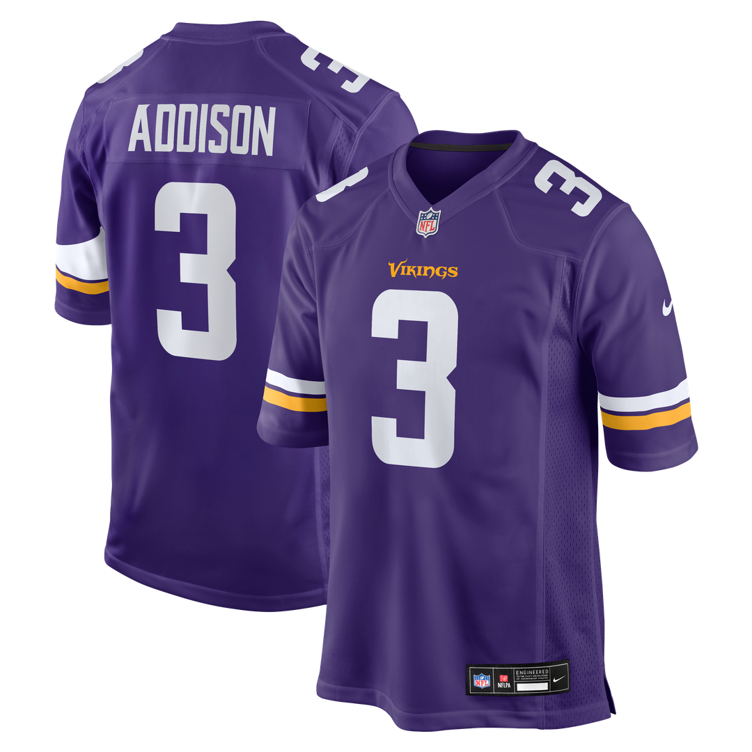 Minnesota Vikings Jordan Addison Nike White Alternate Game Player Jersey