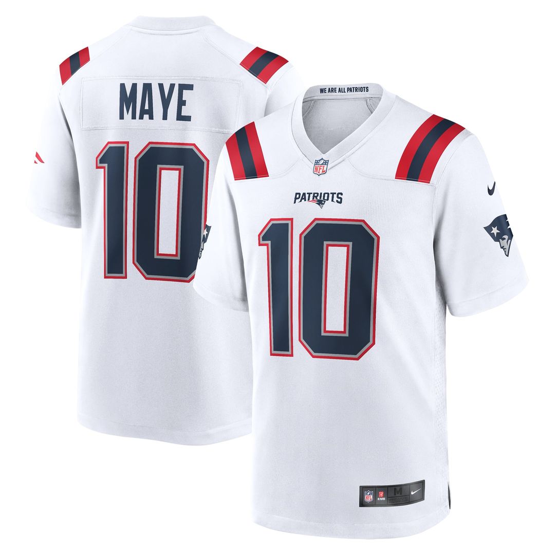 New England Patriots Drake Maye Nike Navy Player Game Jersey