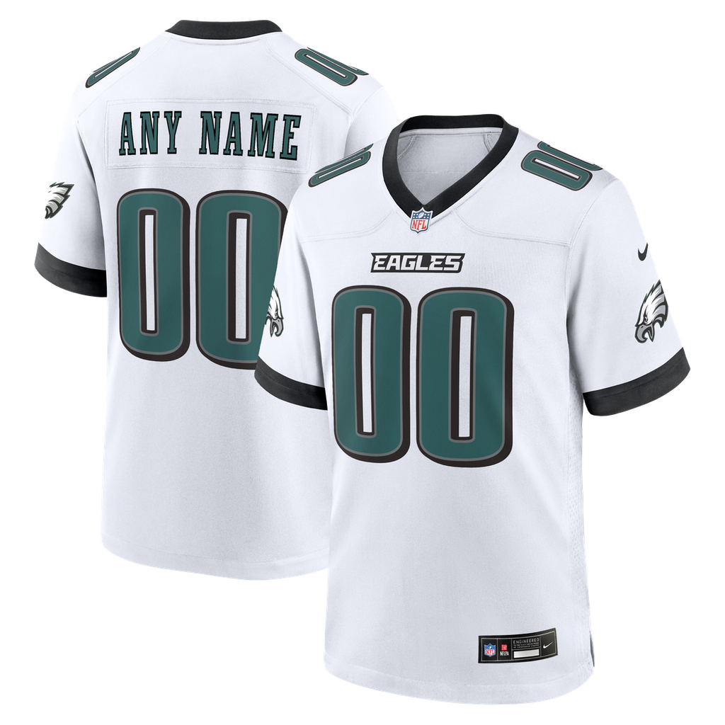 Philadelphia Eagles Nike White White Custom Game Jersey