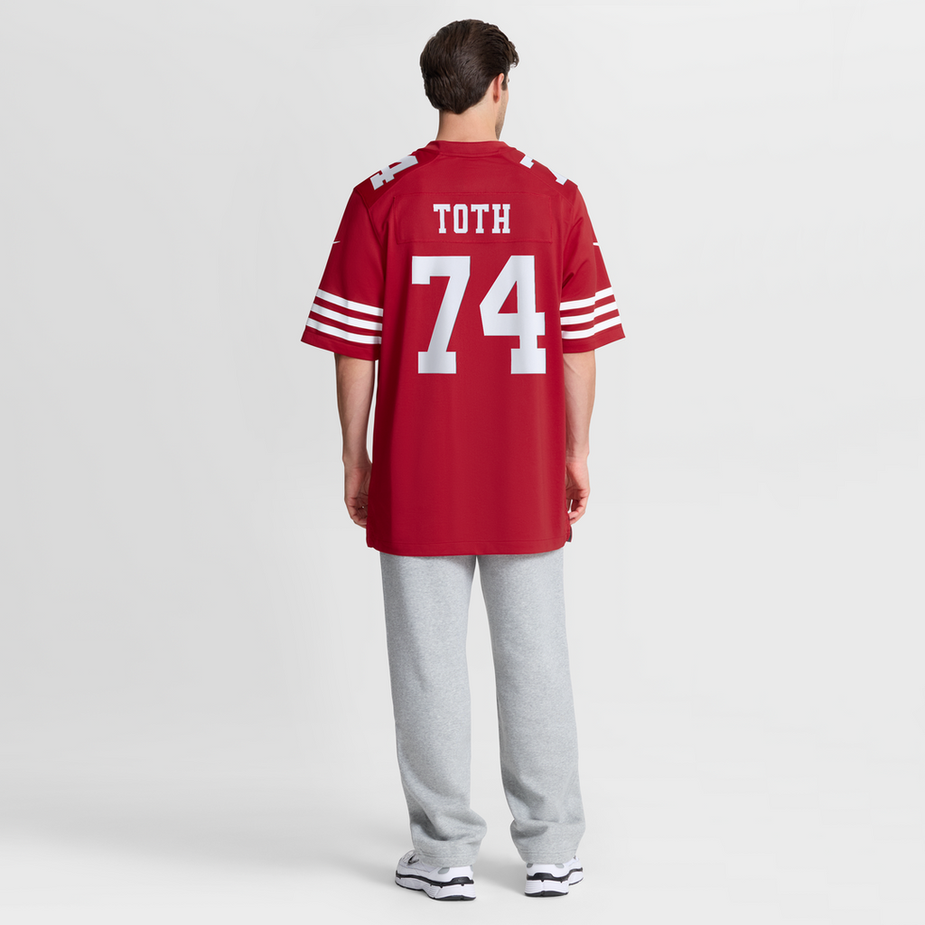 San Francisco 49ers Brett Toth Nike Scarlet Team Game Jersey
