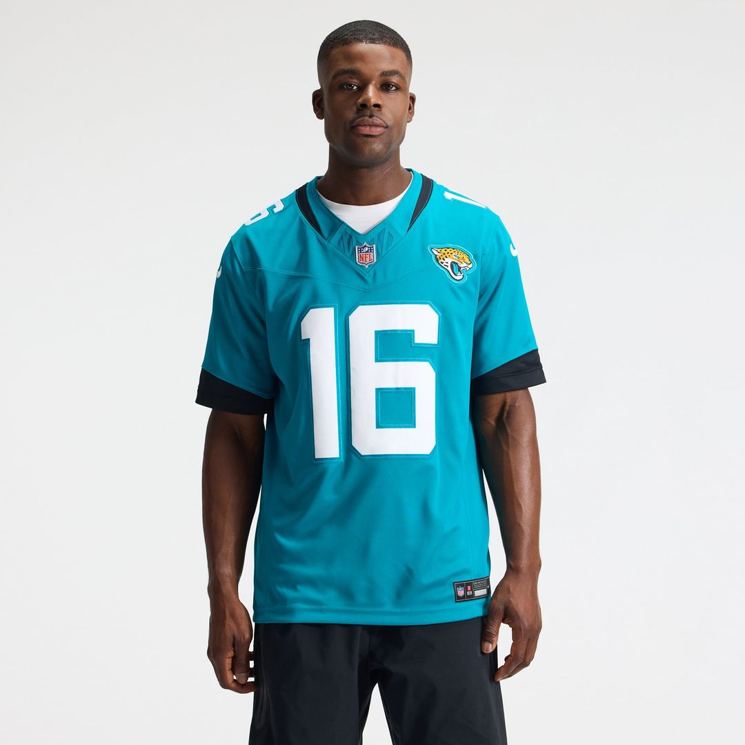 Jacksonville Jaguars Trevor Lawrence Nike Teal Team Vapor F.U.S.E. Stitched Limited Jersey