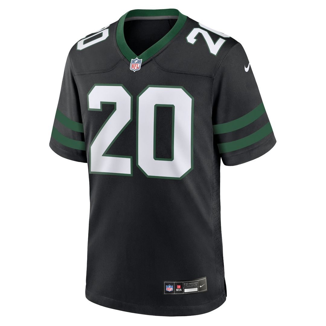New York Jets Breece Hall Nike Legacy Black Alternate Game Jersey