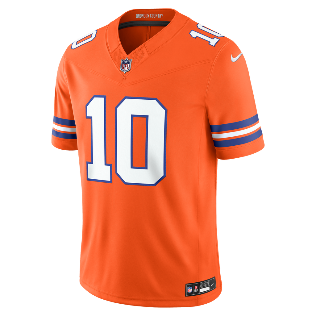 Denver Broncos Bo Nix Nike White Vapor F.U.S.E. Stitched Limited Jersey