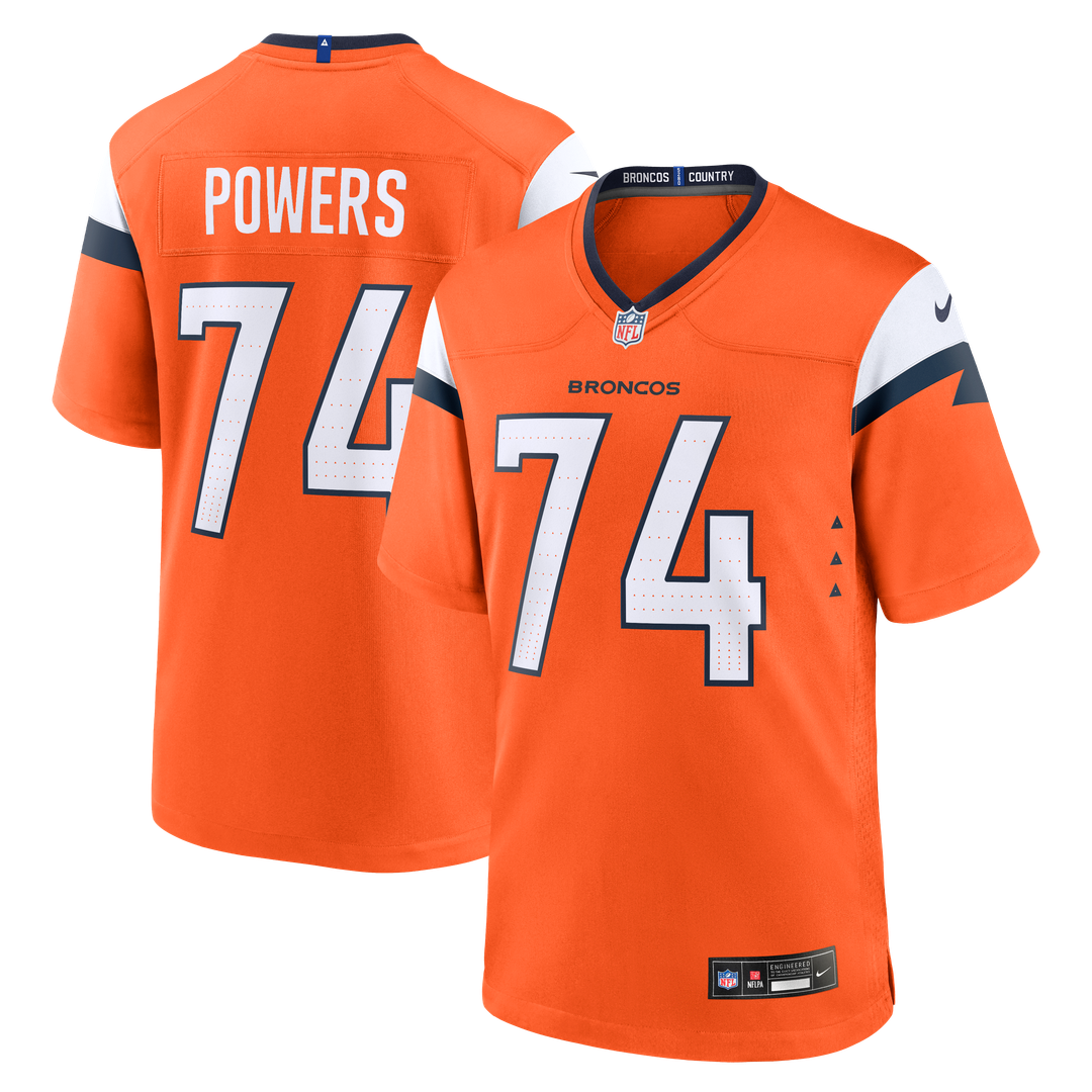 Denver Broncos Ben Powers Nike Orange Team Game Jersey