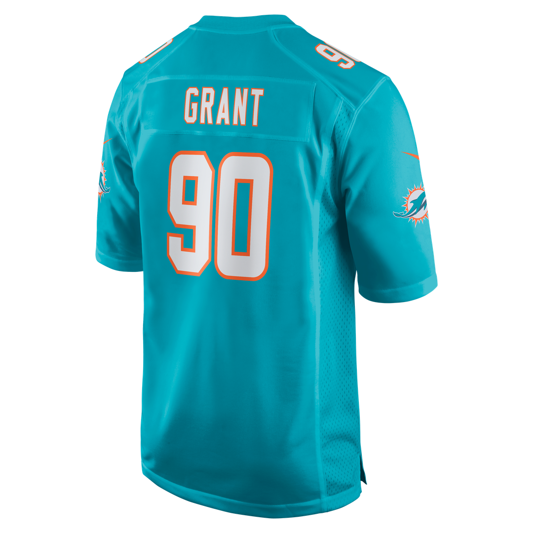 Miami Dolphins Kenneth Grant Nike Aqua Team Game Jersey