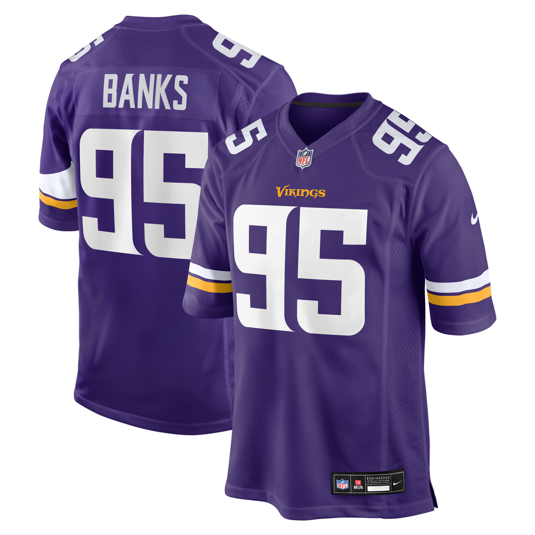 Minnesota Vikings Caleb Banks Nike Purple Team Game Jersey
