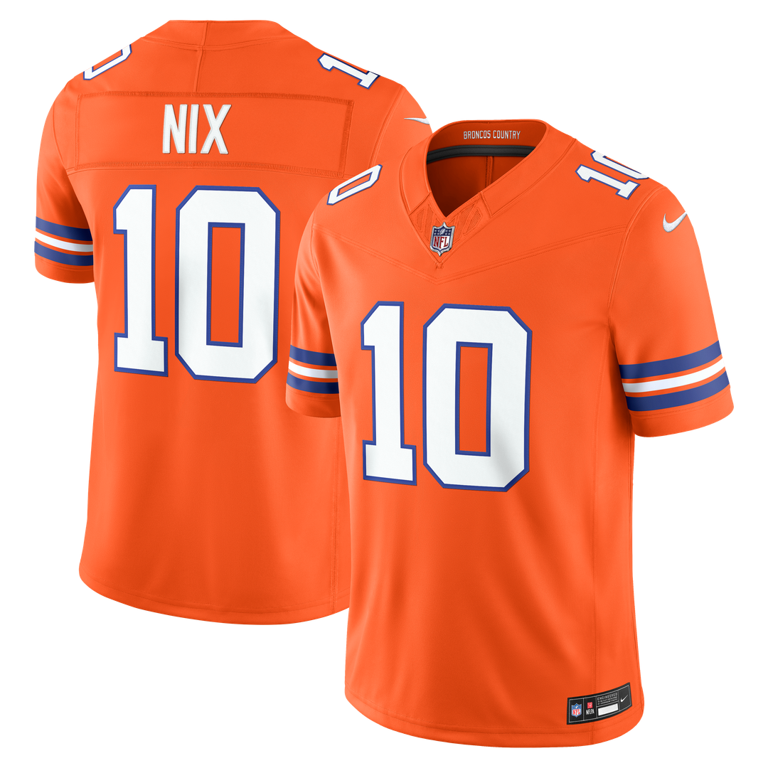 Denver Broncos Bo Nix Nike White Vapor F.U.S.E. Stitched Limited Jersey