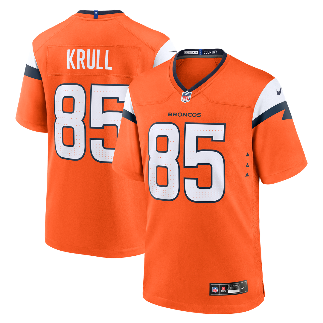 Denver Broncos Lucas Krull Nike Orange Team Game Jersey