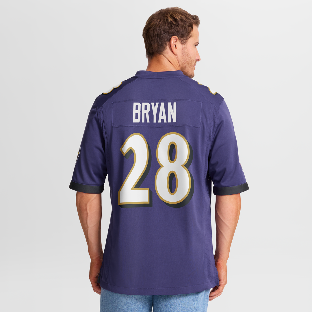 Baltimore Ravens Taven Bryan Nike Purple Team Game Jersey