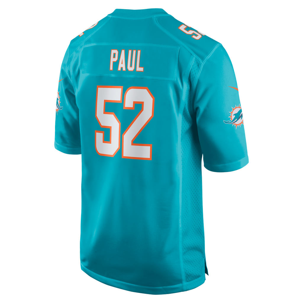 Miami Dolphins Patrick Paul Nike Aqua Game Jersey