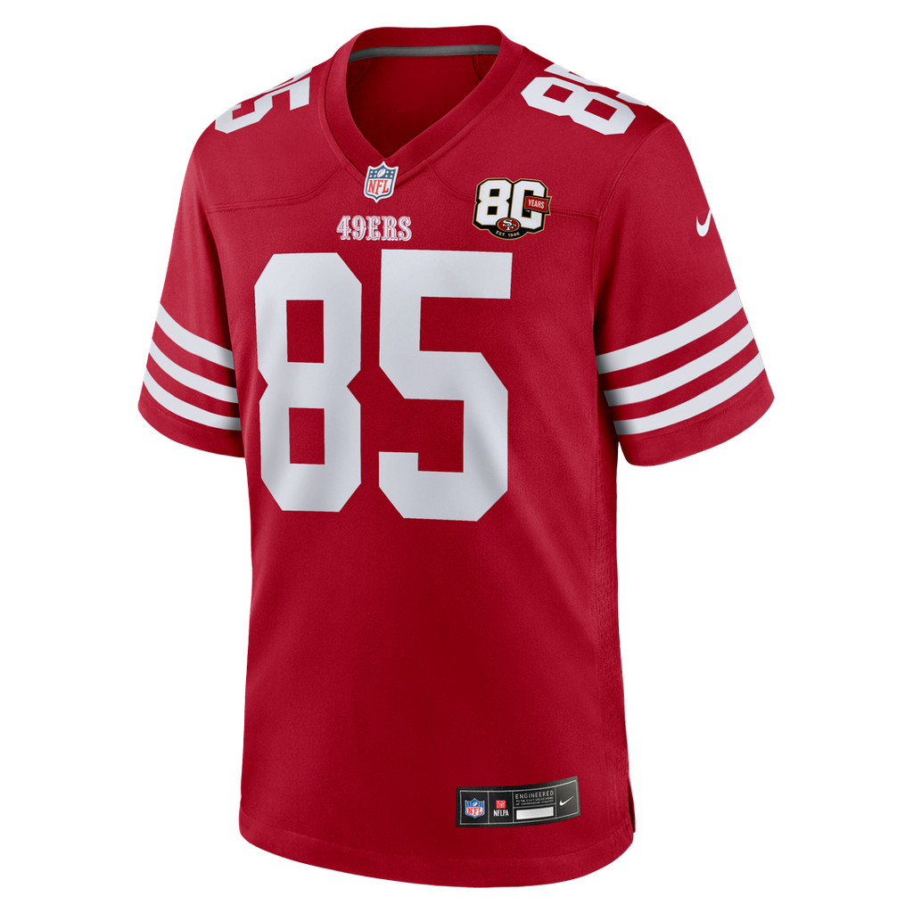 San Francisco 49ers George Kittle Nike White 80th Anniversary Game Jersey