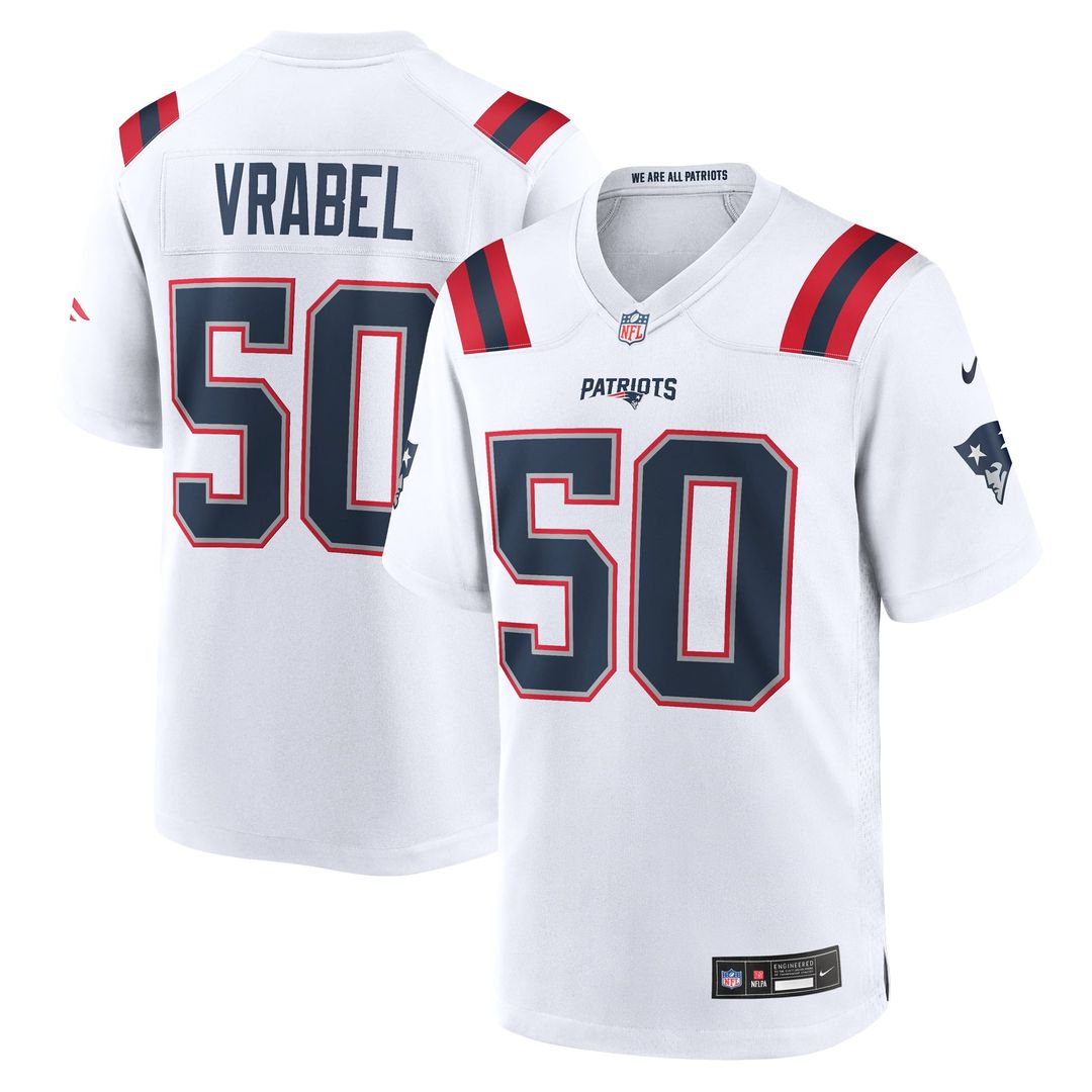 New England Patriots Mike Vrabel Nike Navy Game Retired Player Jersey