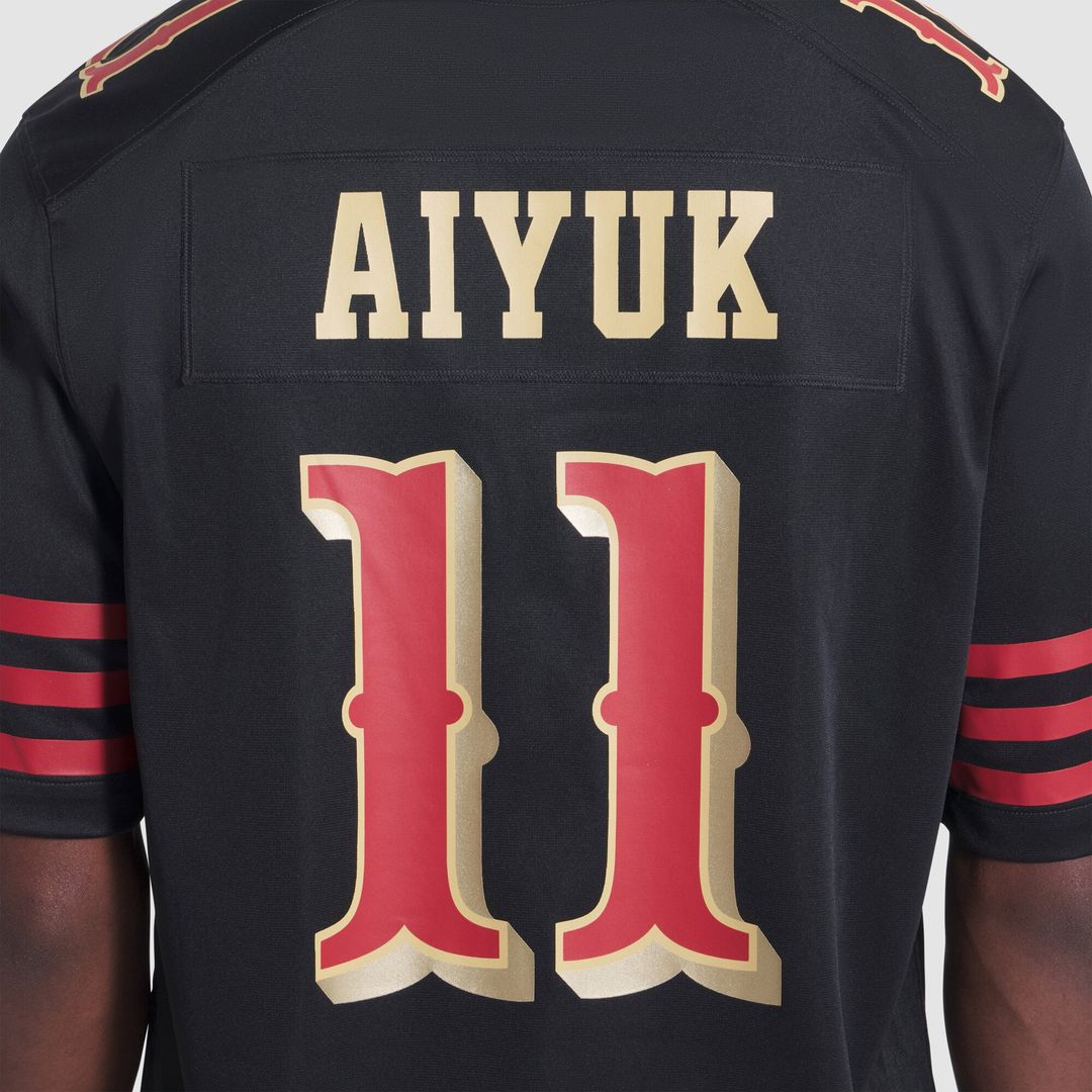 San Francisco 49ers Brandon Aiyuk Nike Black Rivalries Collection Game Jersey
