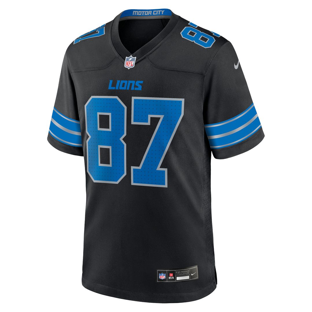 Detroit Lions Sam LaPorta Nike White White Game Jersey