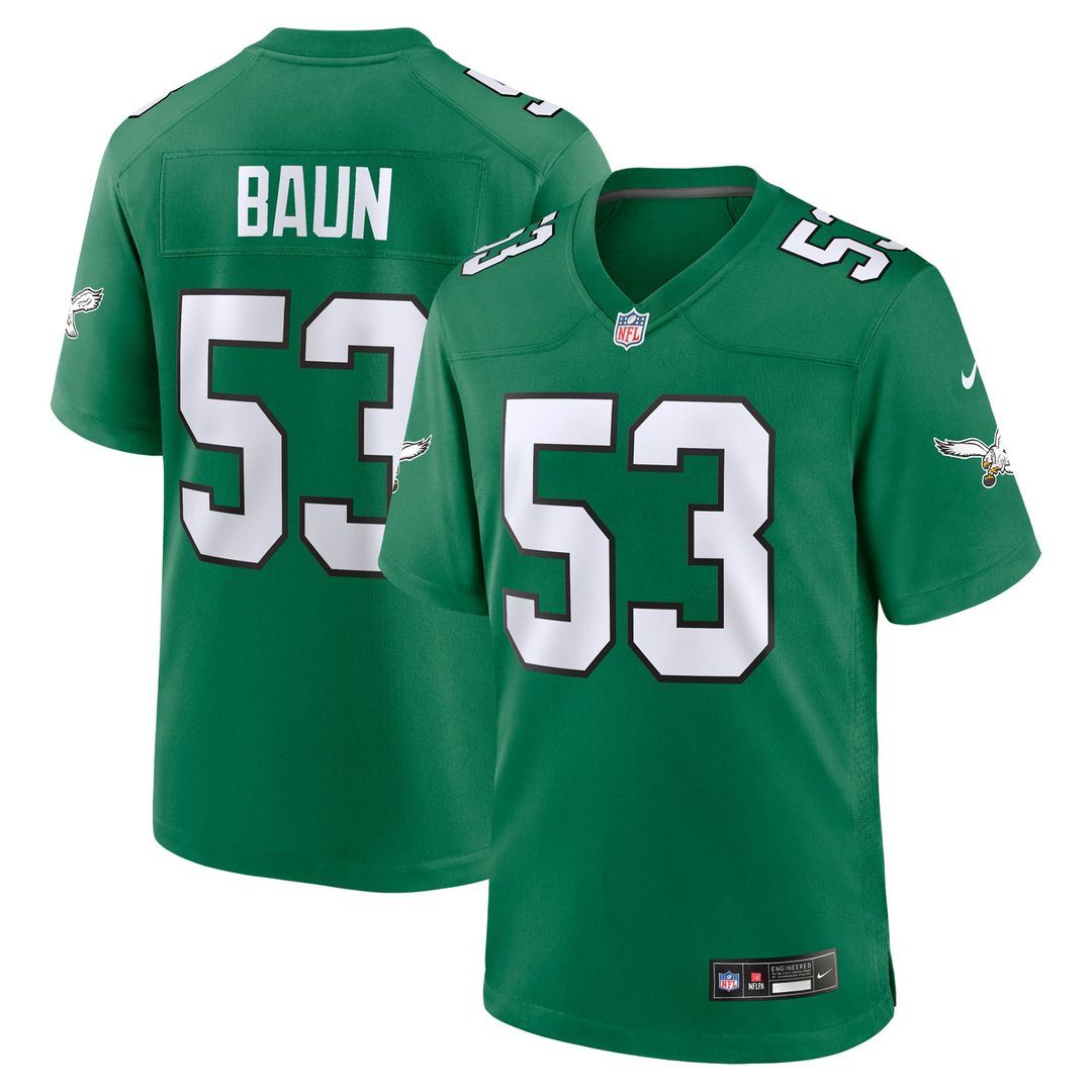 Philadelphia Eagles Zack Baun Nike Kelly Green Alternate Game Jersey