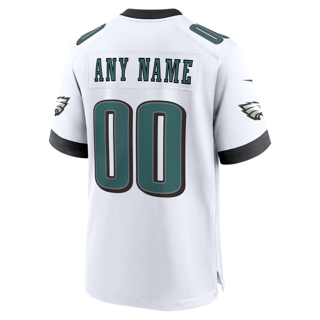 Philadelphia Eagles Nike White White Custom Game Jersey