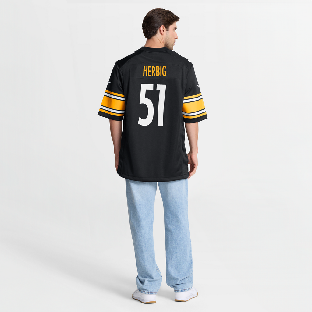 Pittsburgh Steelers Nick Herbig Nike Black Game Jersey