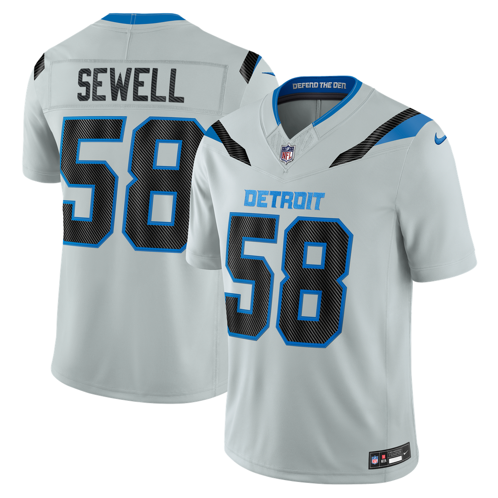 Detroit Lions Penei Sewell Nike Silver 2026 Rivalries Collection Stitched Limited Jersey
