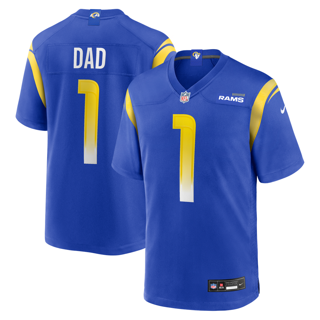 Los Angeles Rams Number 1 Dad Nike Royal Game Jersey