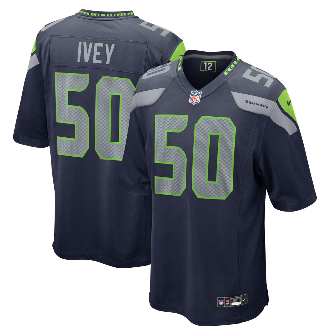 Seattle Seahawks Jared Ivey Nike College Navy Team Game Jersey